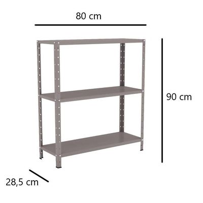 Estante Aço 3 Prateleiras Eaf007 Cinza