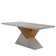 Mesa Aster 180 Cm Tampo Em Mdf E Vidro Canto Reto Off White