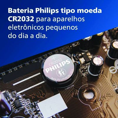 Bateria Philips Moeda Lítio Cr2032 3v Controle Alarme Unidad