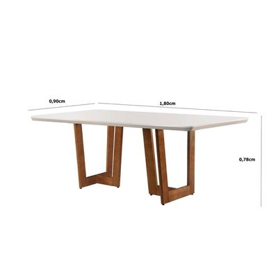 Mesa Patros 180 Cm Madeira E Vidro Mobillare