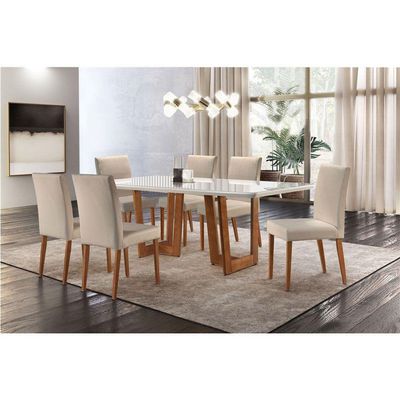 Mesa Patros 180 Cm Madeira E Vidro Mobillare