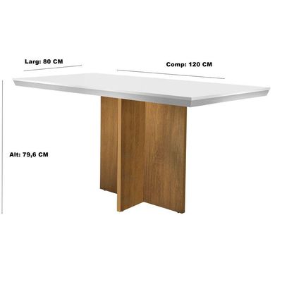 Mesa Olímpia 120cm Rufato Off White