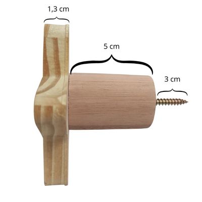 Kit 5 Ganchos Cabideiro de Madeira Pinus Pendurador Parede Formato Estrela Decorativo