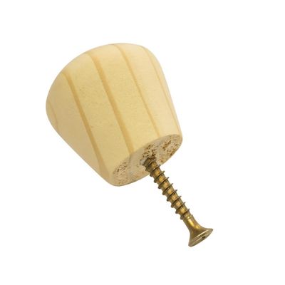 Kit 5 Puxadores de Madeira Redondos Para Móveis Gavetas Armários Modelo Luna