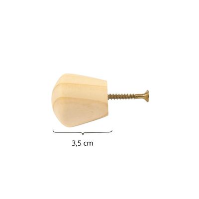 Kit 12 Puxadores de Madeira Redondos Para Móveis Gavetas Armários Modelo Luna