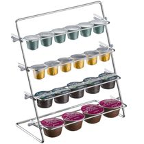 Suporte Porta Cápsulas de Café Cromado Organizador Universal Utimil Dolce Gusto 3 Corações Nespresso
