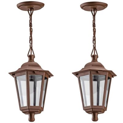 Kit 2 Luminárias de Teto Lustre Pendente Retrô Sala de Estar Grega Cristal Dital Marrom Iluminação