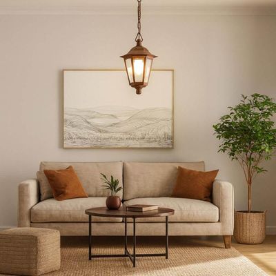 Kit 2 Luminárias de Teto Lustre Pendente Retrô Sala de Estar Grega Cristal Dital Marrom Iluminação