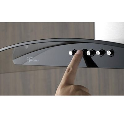 Coifa De Parede 60 Cm Aço Inox E Vidro Fit 220 V Fischer