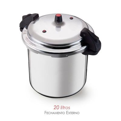 Panela De Pressão 20 Litros Profissional Com Fechamento Externo Para Cozinhar Feijão Mandioca Macarrão