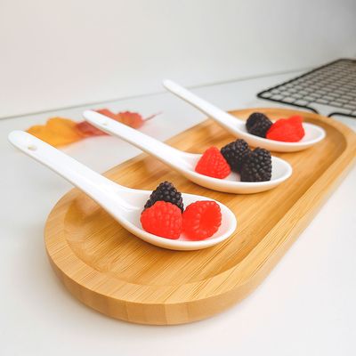 Colher Finger Food Porcelana Branca Buffet Lamen Bistro 6un