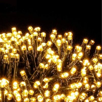 10 Metros De Led Pisca Cordão Com 100 Lampadas Formato Gota Fio Preto Branco Quente