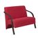 Poltrona Vênus 2 Lugar D Salla Suede Braço Madeira Vermelho