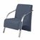 Poltrona Vênus 1 Lugar Braço Alumínio Suede Azul Bic.