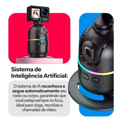 Gimbal Suporte Celular 360 Reconhecimento Facial Lançamento