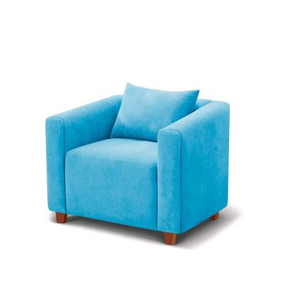 Poltrona Decorativa Helena Suede Azul Turquesa - Inova Decorações
