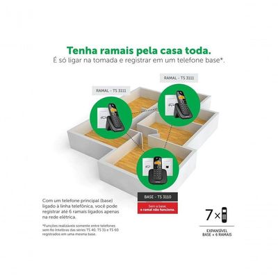 Telefone Sem Fio Intelbras Ts3112 Ramal Branco