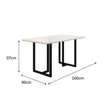 Conjunto Siena Com 4 Cadeiras E Base Goiás Bm Tubulares Off White-linho 306
