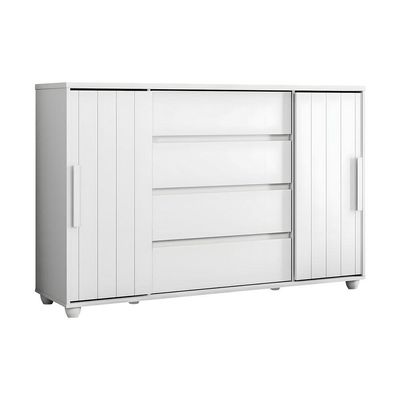 Cômoda Gaveteiro Organizador 4 Gavetas Vivace Branca