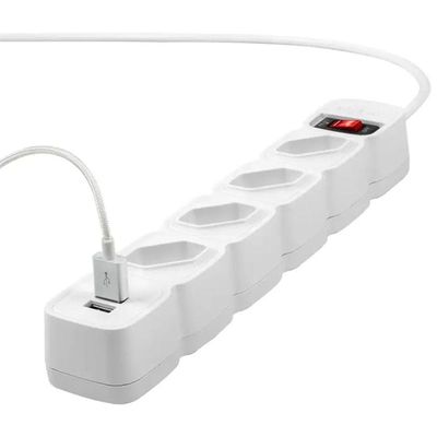 Filtro De Linhas Intelbras Epe 204 Bc 4 Tomadas 2 - 4824204 Branco Bivolt