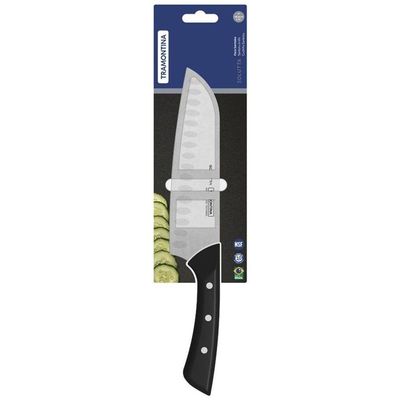 Faca Santoku Tramontina Solutta Em Aço Inox E Cabo Em Policarbonato 7" Preto