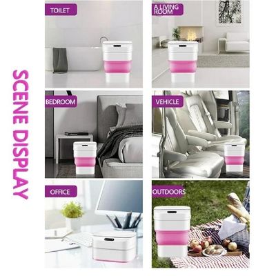 Lixeira Automatica Sensor Smart Inteligente Cesto Retratil Prova D Agua Viagem Camping Rosa