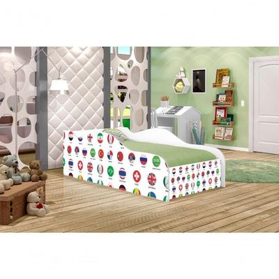 Mini Cama Fun Futebol Seleção Infantil Com Colchão