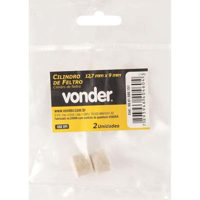 Cilindro De Feltro 12,7x9mm Para Microrretífica Com 2 Pç Vonder