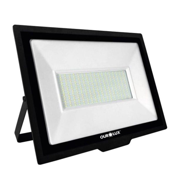 Superled Projetor Slim 300 Watts Preto 6500k - 3276 - Ourolux Projetor Superled Slim 300w Biv Preto 6500k