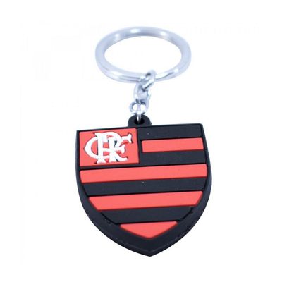 Chaveiro Borracha Flamengo com Brasão Oficial