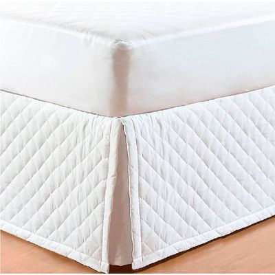 Saia para Cama Box Solteiro Matelassada Branca Jolitex Branco