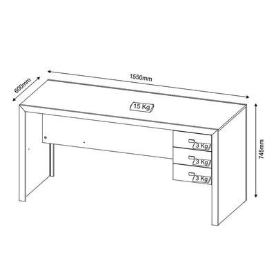 Mesa para Escritório Home Office ME4113 MDP Nogal - Gran Belo