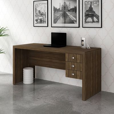 Mesa para Escritório Home Office ME4113 MDP Nogal - Gran Belo