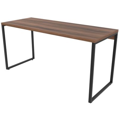 Kit 02 Mesas Para Escritório Home Office Estilo Industrial Form C01 150 cm Nogal - Lyam Decor