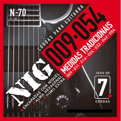 Encordoamento P/ Guitarra NIG N70 7 Cordas 9/54 - EC0068