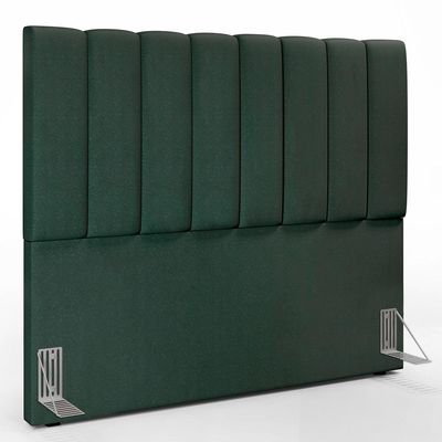 Kit Cabeceira Cama Box Casal 140 Cm Calçadeira Recamier Baú Dália W01 Linho Verde Musgo - Lyam Decor