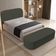 Cabeceira Cama Box King 195cm Lanna com Puff Recamier Doha W01  Linho Verde Musgo - Lyam Decor