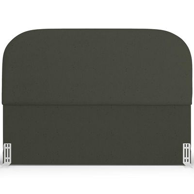 Cabeceira Cama Box King 195cm Lanna com Puff Recamier Doha W01  Linho Verde Musgo - Lyam Decor