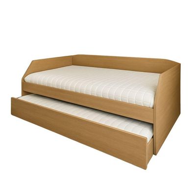Sofá Cama Solteiro Duplo Com Cama Auxiliar E Rodízio Resistente Duo Amendoa