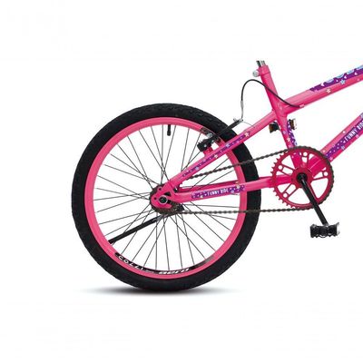 Bicicleta Jully Aro 20 Aero 36 Raias, Freios V-brake Dianteiro E Traseiro, Suporte De Guidão Down Hill E Cestinha Rosa