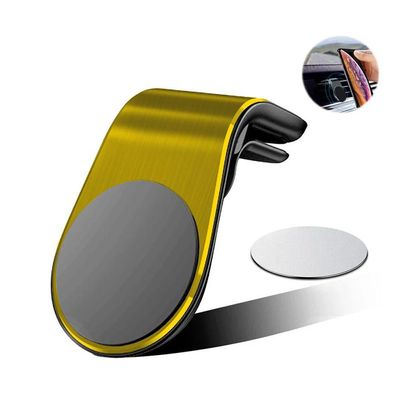 Suporte Adaptador Magnético Veicular Tipo L Dourado