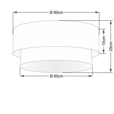 Plafon Duplo Cilíndrico Vivare Md-3021 Cúpula Tecido 80x60cm - Bivolt Verde-folha-branco 127/220v