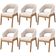 Kit 06 Cadeiras De Jantar E Estar Living Estofada Lince L02 Suede Bege - Lyam Decor