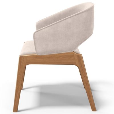 Kit 06 Cadeiras De Jantar E Estar Living Estofada Lince L02 Suede Bege - Lyam Decor