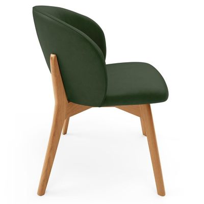 Kit 06 Cadeiras De Jantar E Estar Living Estofada Mia L02 Couríssimo Verde Musgo - Lyam Decor