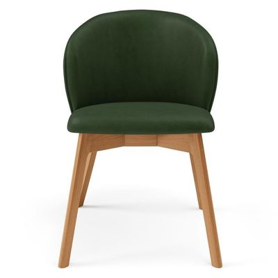 Kit 06 Cadeiras De Jantar E Estar Living Estofada Mia L02 Couríssimo Verde Musgo - Lyam Decor