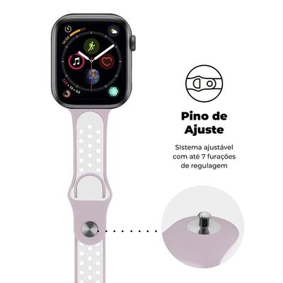 Pulseira para Apple Watch Armor Running 49MM- Rosa e Branco - Gshield