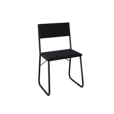 Mesa Jantar Paraty 137cm Tampo Preto Com 4 Cadeiras Angra Estofadas Pretas