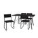 Mesa Jantar Paraty 137cm Tampo Preto Com 4 Cadeiras Angra Estofadas Pretas
