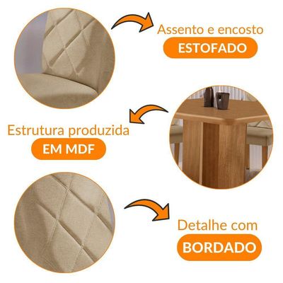 Mesa Olimpia 90 Mdf Canto Copo E Com 4 Cadeiras Melissa Turim 07 Naturalle